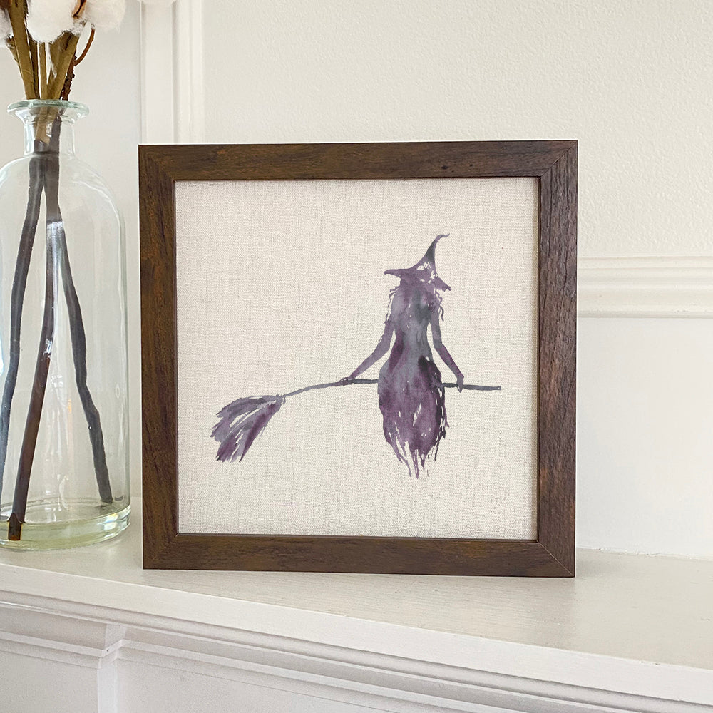 Witch Silhouette - Customizable Framed Sign
