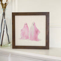 Pink Ghosts - Framed Sign