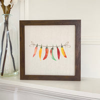 Line of Peppers - Framed Sign