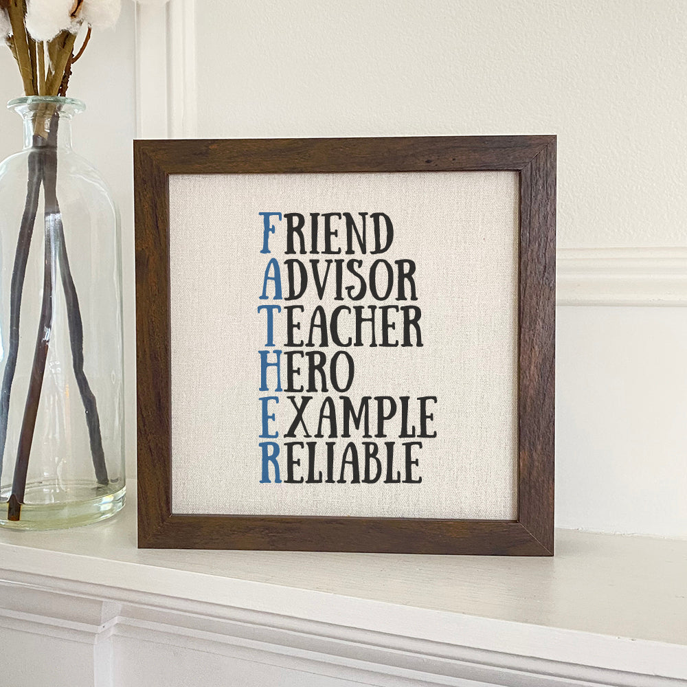Father Acrostic Words - Framed Sign