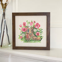 Poppy Boot Fairy House - Framed Sign