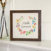 Hello Summer Wreath - Framed Sign