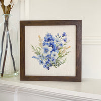Watercolor Indigo Bunch - Framed Sign