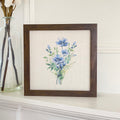 Watercolor Indigo Bouquet - Framed Sign