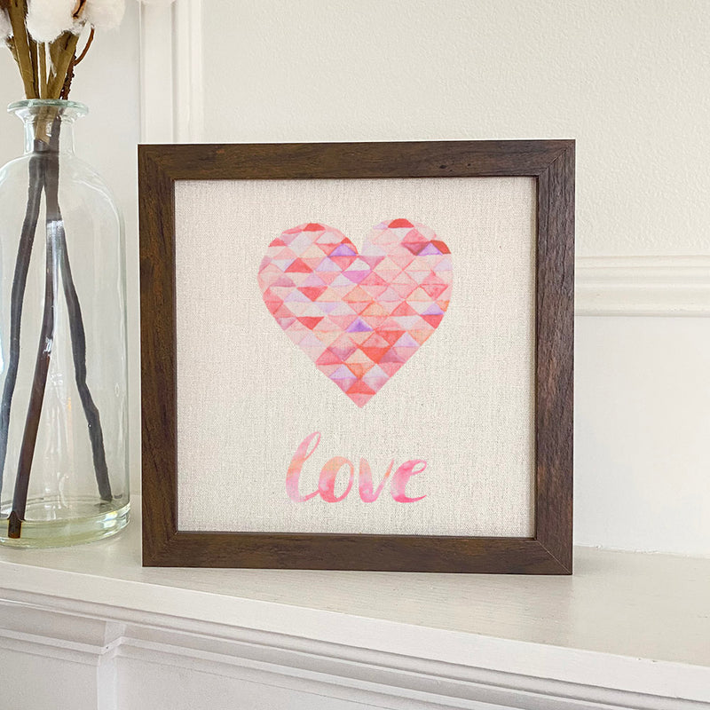 Triangle Heart Love - Framed Sign
