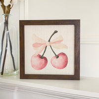 Cherries with a Bow - Valentine's Day Framed Sign