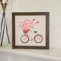 Hearts Bicycle - Valentine's Day Framed Sign