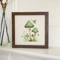 St. Patrick's Day Mushrooms - Framed Sign