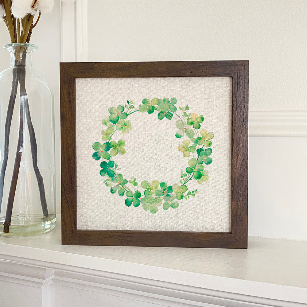 Clover Wreath - St. Patrick's Day Framed Sign