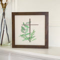 Cross with Leaves - Framed Sign