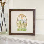 Watercolor Easter Basket - Framed Sign