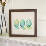Watercolor Easter Eggs - Cool - Framed Sign