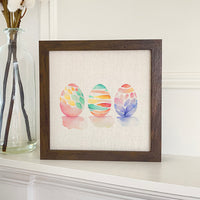 Watercolor Easter Eggs - Warm - Framed Sign