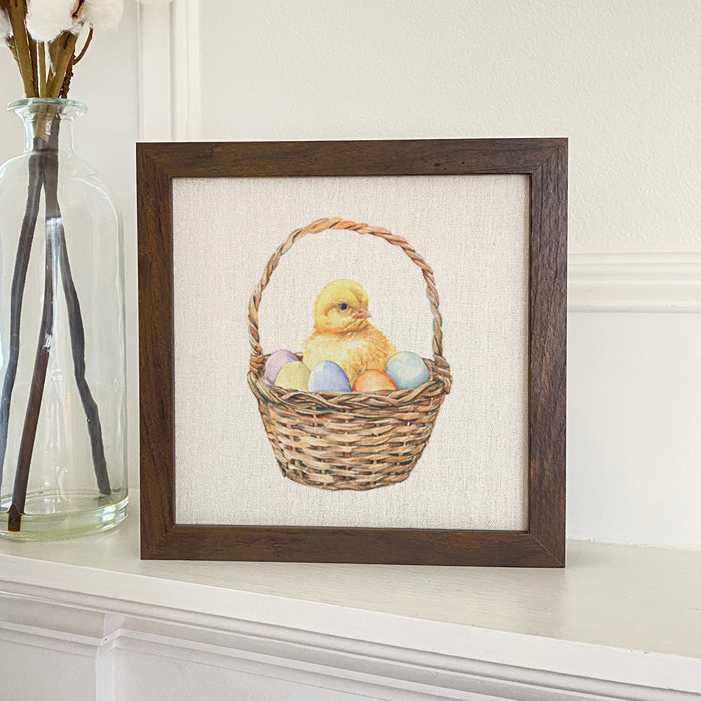 Easter Basket Chick - Easter Framed Sign