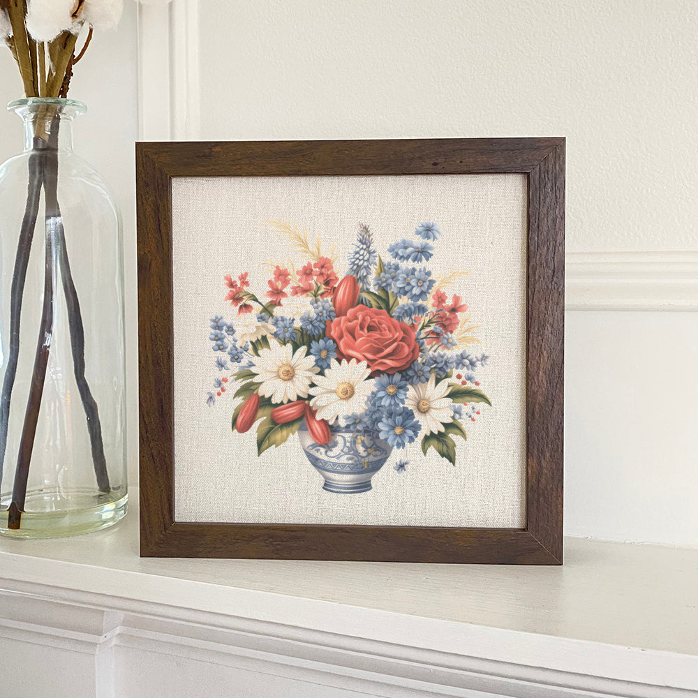Vintage Daisy Vase - Framed Sign