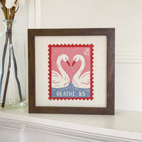 Love Birds Stamp - Custom Framed Sign