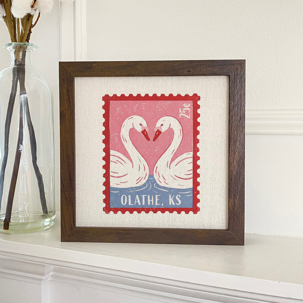Love Birds Stamp - Custom Framed Sign