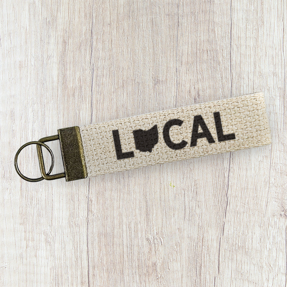 Local State and City - Custom Canvas Key Fob