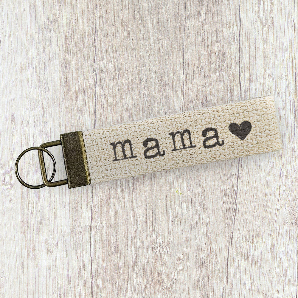 Mama Heart - Canvas Key Fob