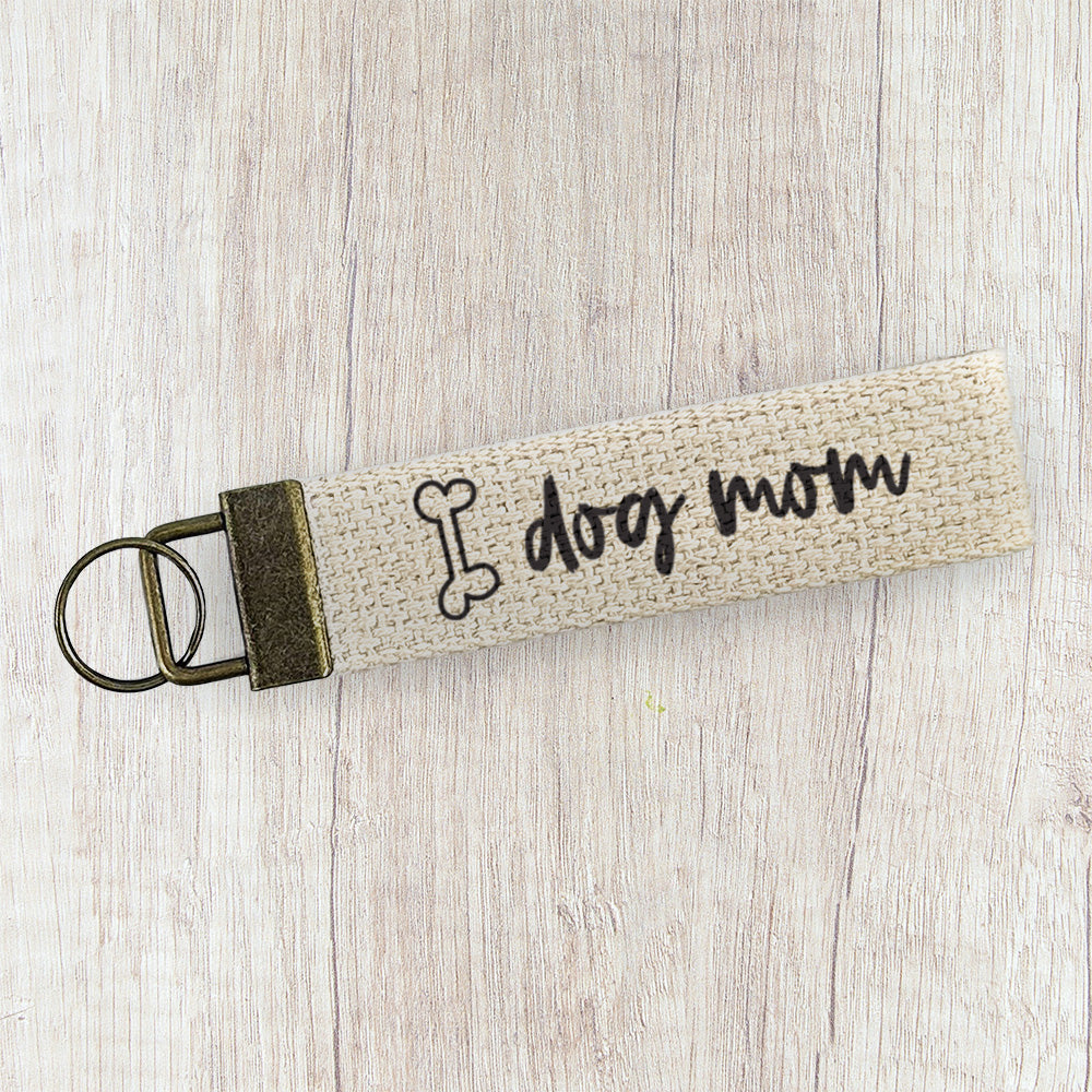 Dog Mom - Canvas Key Fob