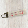 Watercolor Arrows - Valentine's Day Canvas Key Fob