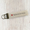 Heart State - Canvas Key Fob