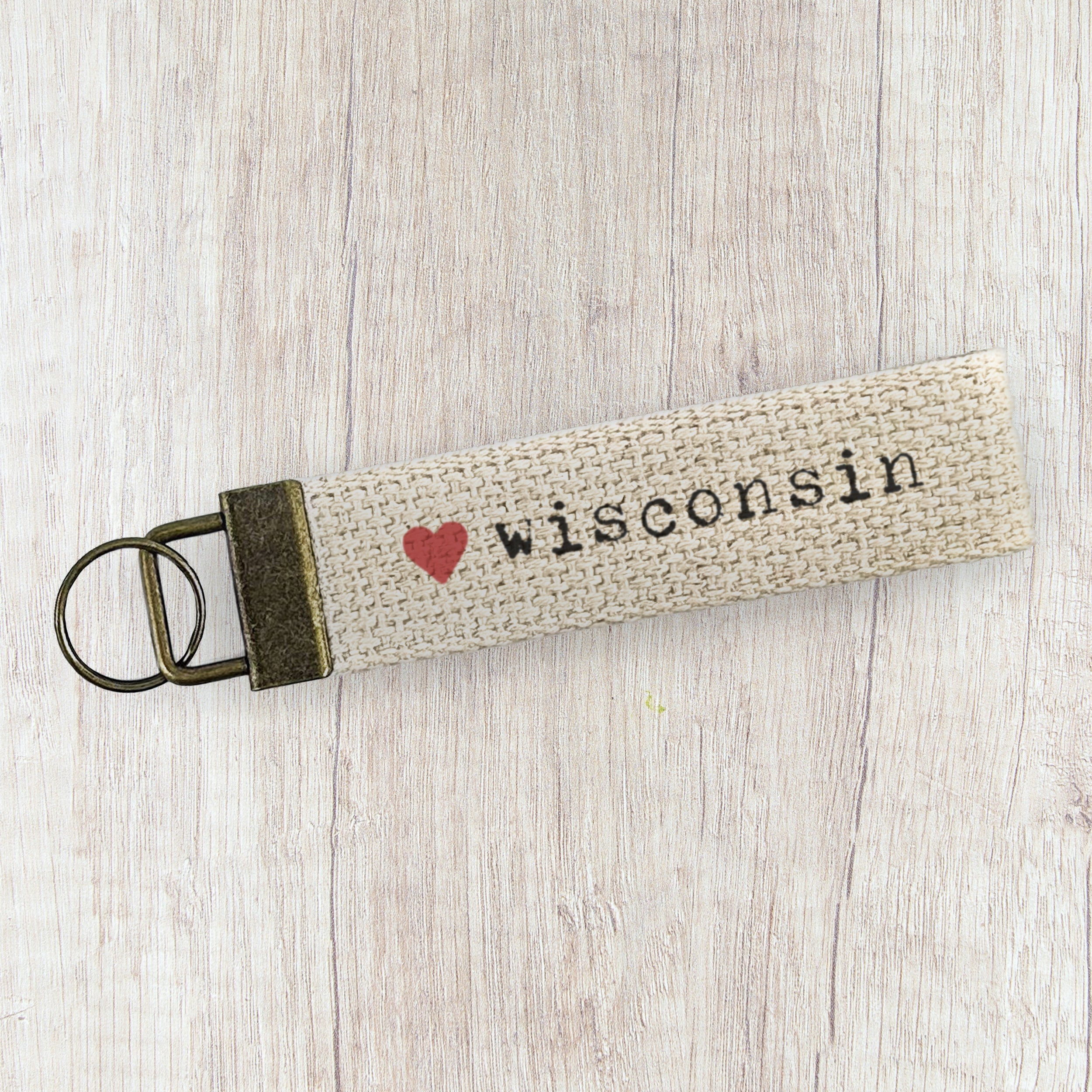 Heart State - Custom Canvas Key Fob