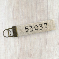 Zip Code - Canvas Key Fob