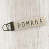 Clean and Simple City - Canvas Key Fob