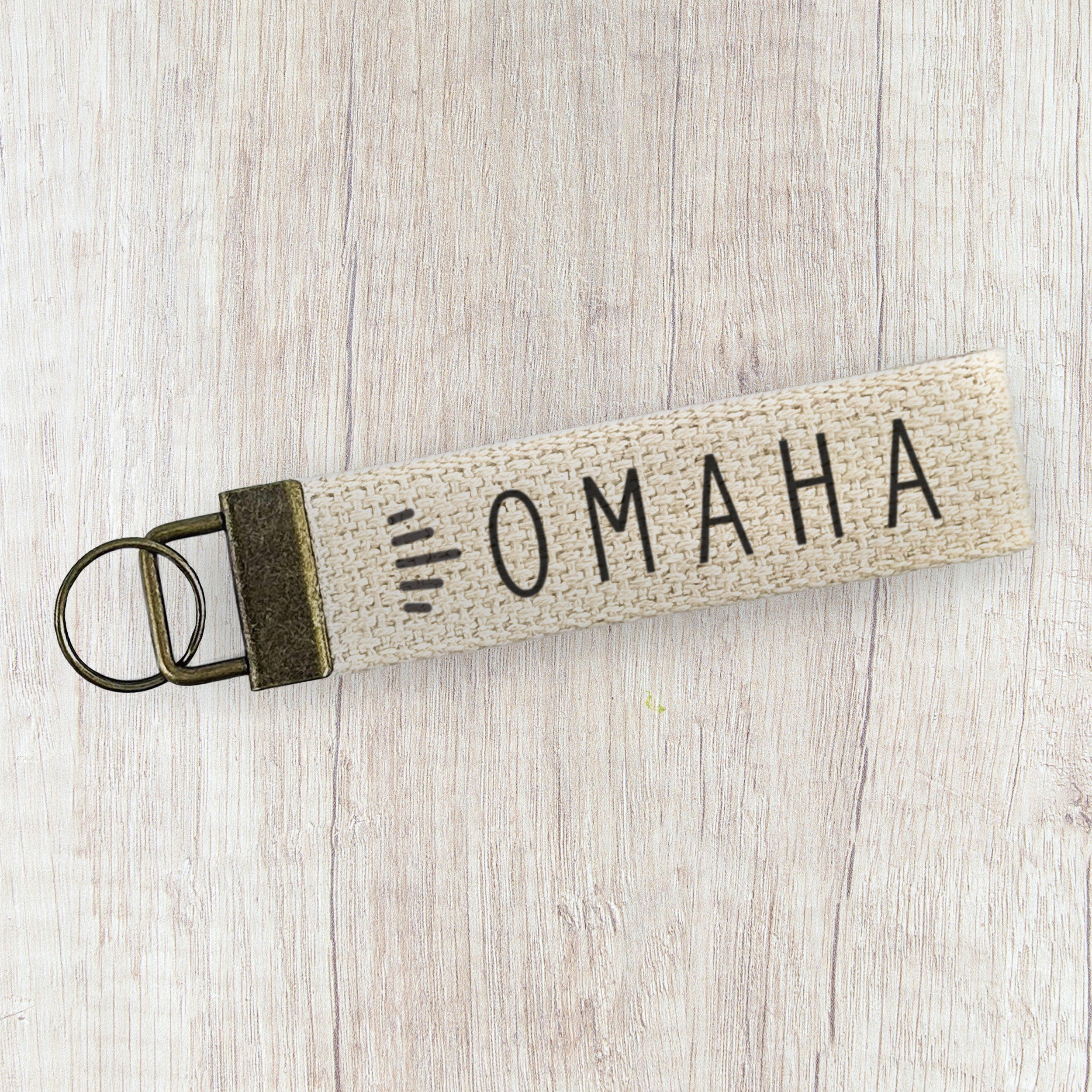 Clean and Simple City - Custom Canvas Key Fob