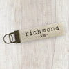 Typewriter Font w/ City, State - Custom Canvas Key Fob