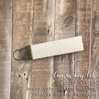 Vintage Script Custom - Canvas Key Fob