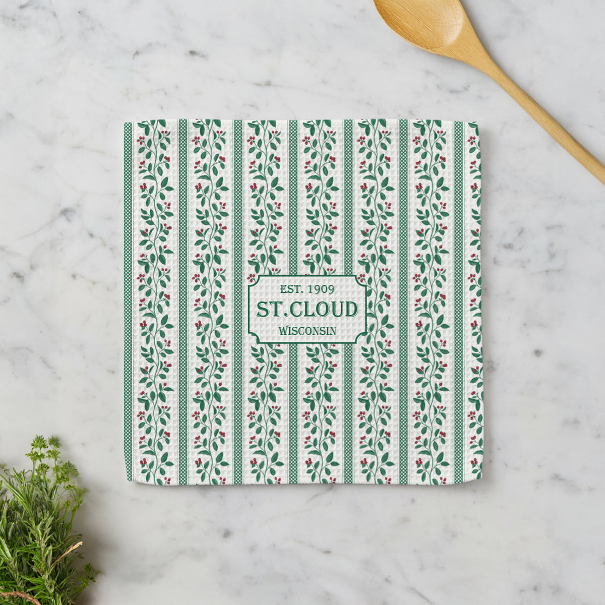 Vintage Christmas - Custom Waffle Weave Washcloth