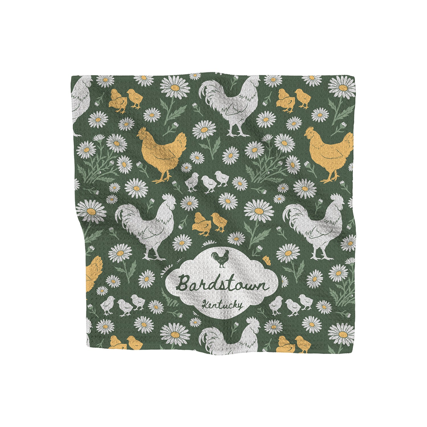 Chicken & Daisies - Custom Waffle Weave Towel