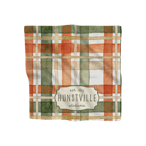 Autumn Plaid Watercolor - Custom Waffle Weave Washcloth