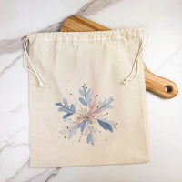 Painted Snowflake - Customizable Cotton Cinch Bag