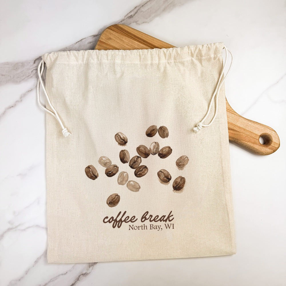 Coffee Break - Custom Cotton Cinch Bag