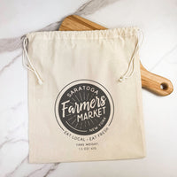Farmers Market Eat Local - Custom Cotton  Cinch Bag