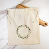 Olive Wreath - Customizable Cotton Cinch Bag