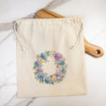 Easter Hydrangea Wreath - Cotton Cinch Bag