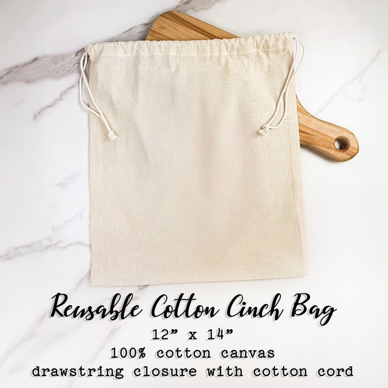 Un Baguette - Reusable Cotton  Cinch Bag