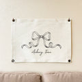 Hand Drawn Bow - Custom Canvas Wall Hanging