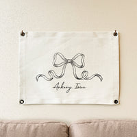 Hand Drawn Bow - Custom Canvas Wall Hanging