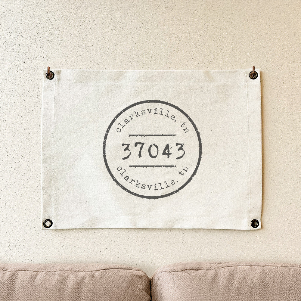 Postmark Stamp - Custom Canvas & Grommet Wall Hanging
