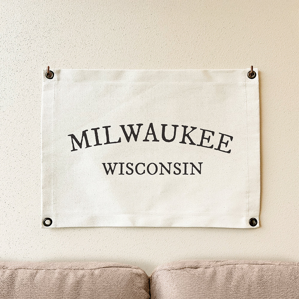 Arched City/State - Custom Canvas & Grommet Wall Hanging