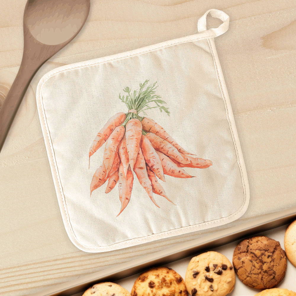 Watercolor Tied Carrots - Cotton Pot Holder