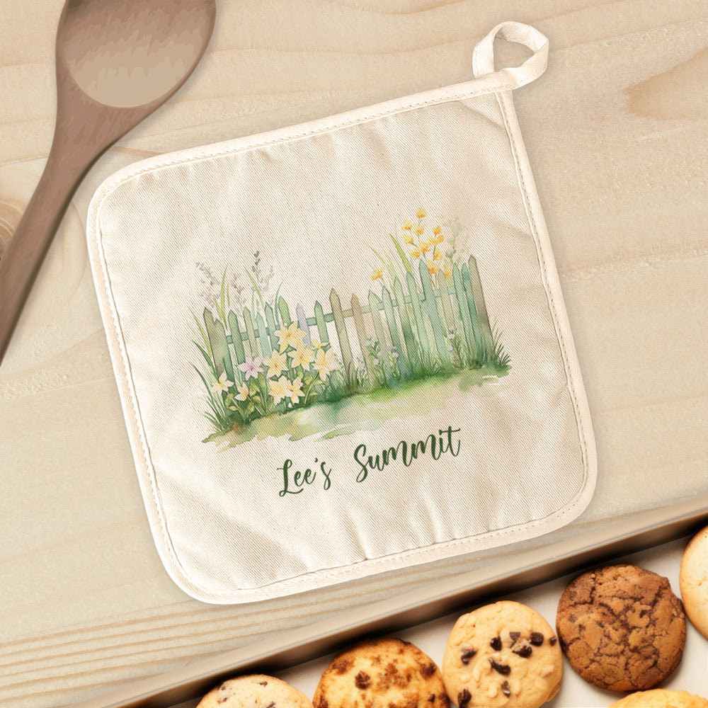 Daffodil Fence - Spring Custom Cotton Pot Holder