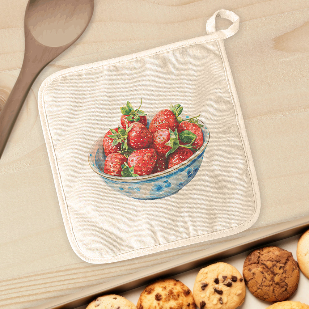 Bowl of Strawberries - Summer Cotton Pot Holder