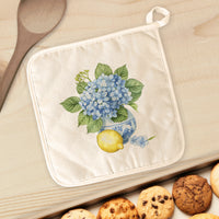 Hydrangea and Lemon Vase - Cotton Pot Holder