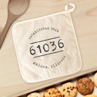 Established Zip/City - Custom Cotton Pot Holder